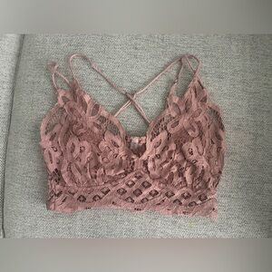 Free people one adella bralette size medium mauve/pink